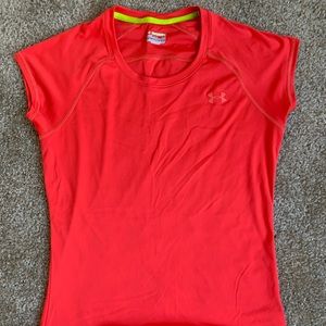 Red Under Armour workout tee